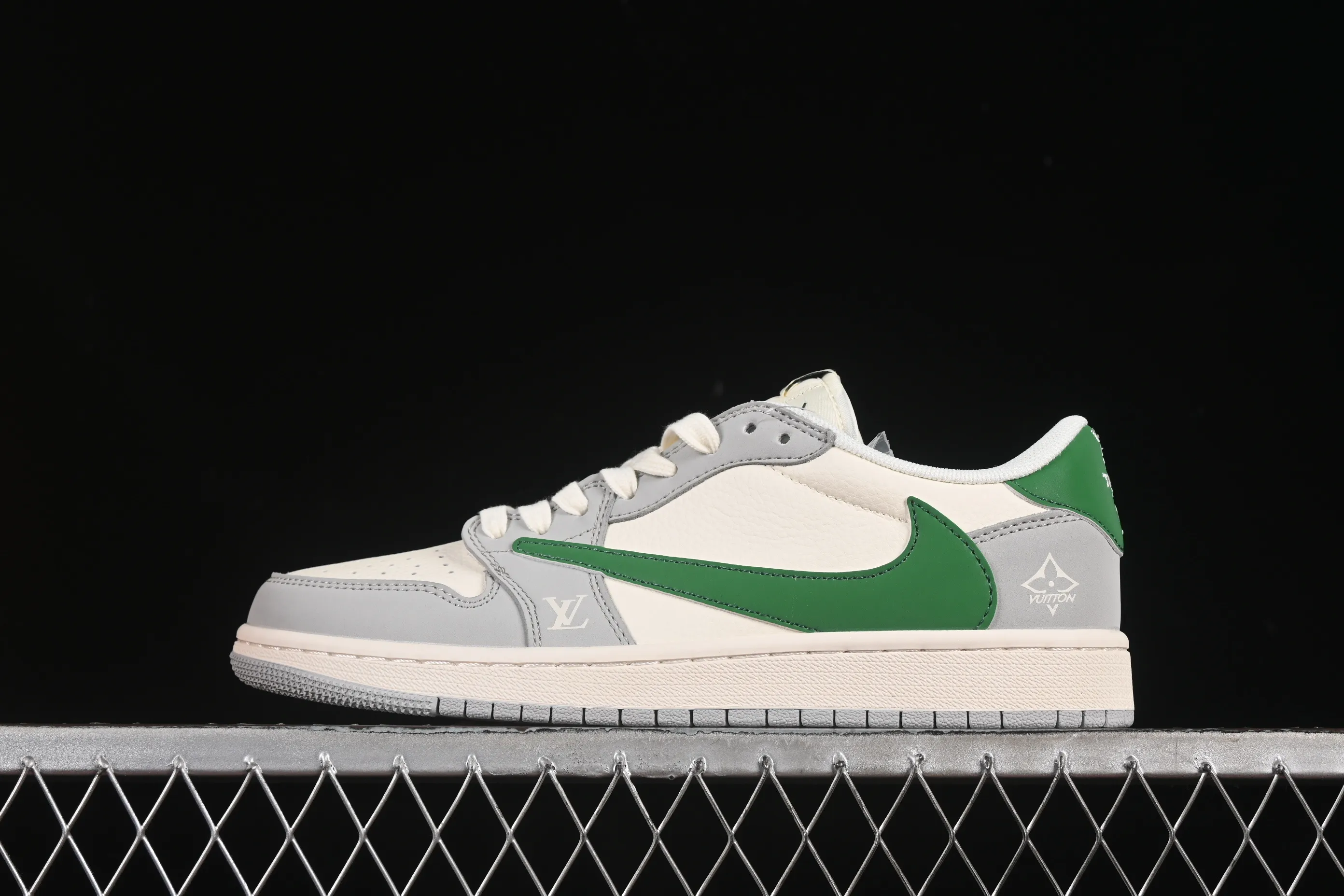 All categories Air Jordan Jordan series basketball shoes Air Jordan 1 Low high-end customized low-top sneakers Travis Scott x Fragment Design x Air Jordan 1 Low OG SP AJ1 Joe 1 LV co-branded gray-green hook low-top cultural casual sneakers ZH2598-166